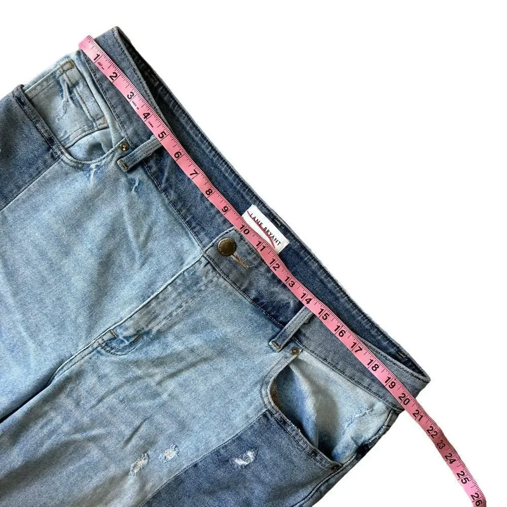 Lane Bryant Flex Magic Waistband High Rise Straight Color Block Crop Jeans